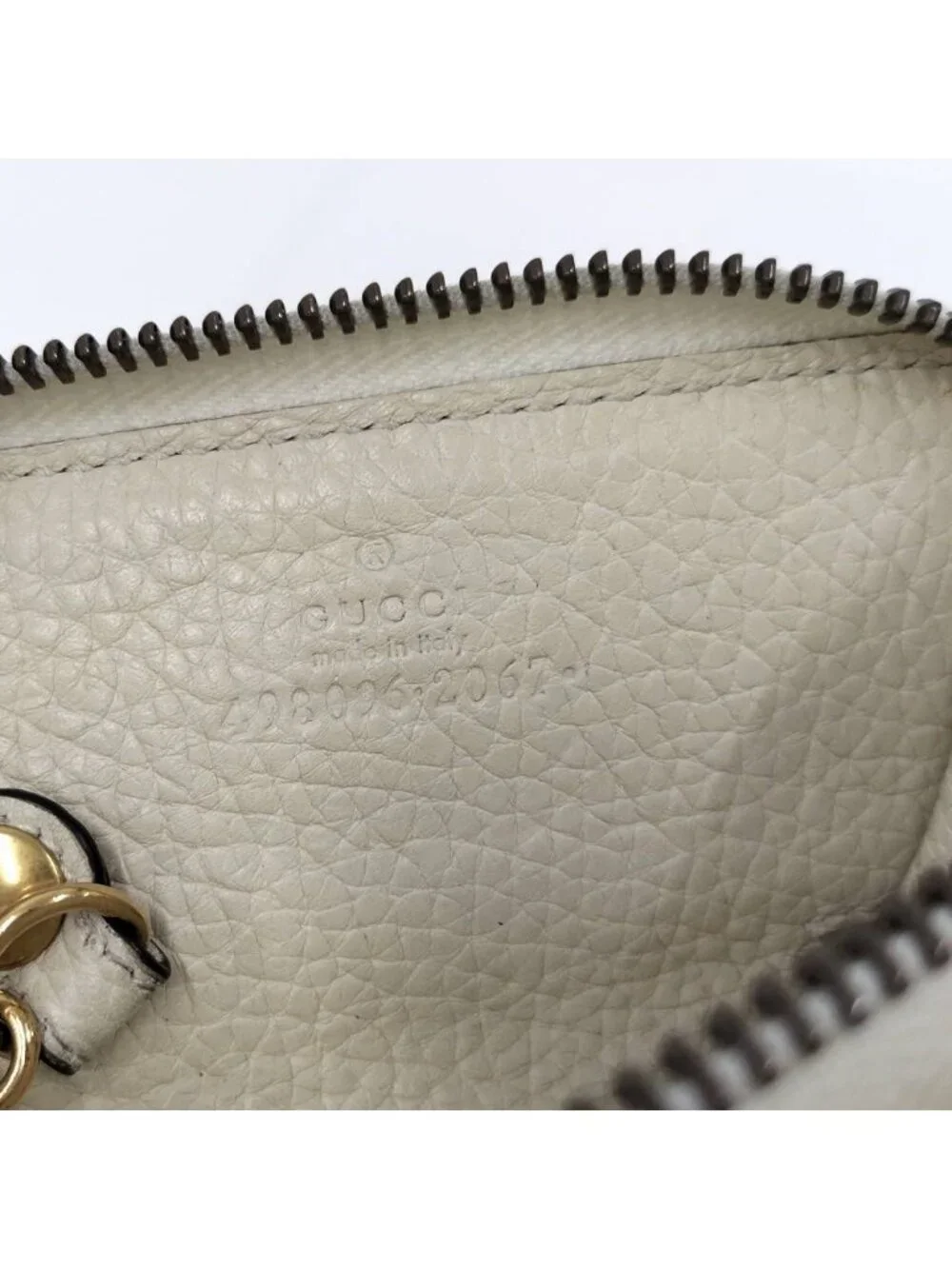 Gucci Coin Purse Bee Leather Beige
